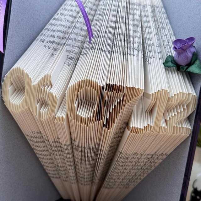 Anniversary Card, Special Gift For My Wife, Wedding Date, Folded Book Art, Altered Art - image 1