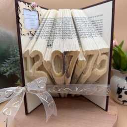 Anniversary Card, Special Gift For My Wife, Wedding Date, Folded Book Art, Altered Art - thumbnail 4