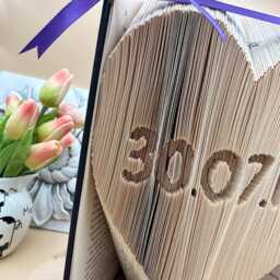 Anniversary Card, Special Gift For My Wife, Wedding Date, Folded Book Art, Altered Art - thumbnail 3