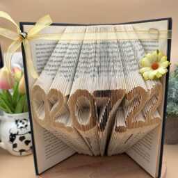 Anniversary Card, Special Gift For My Wife, Wedding Date, Folded Book Art, Altered Art - thumbnail 2