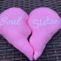 Best Friends, Soul Sisters, Split Heart Cushions, Valentines Gift, Gift For Friend Pillow - thumbnail 3
