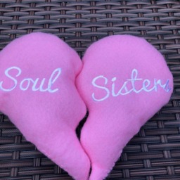 Best Friends, Soul Sisters, Split Heart Cushions, Valentines Gift, Gift For Friend Pillow - thumbnail 2