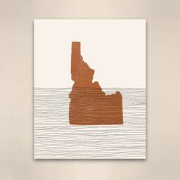 Boho Decor - Idaho Mid Century Wall Art, Minimalist Art & Abstract Print, State Map Print Gift Idea - thumbnail 3