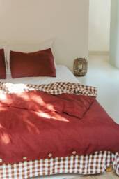 Terracotta Linen Bedding. Bohemian Duvet Cover Full - thumbnail 1