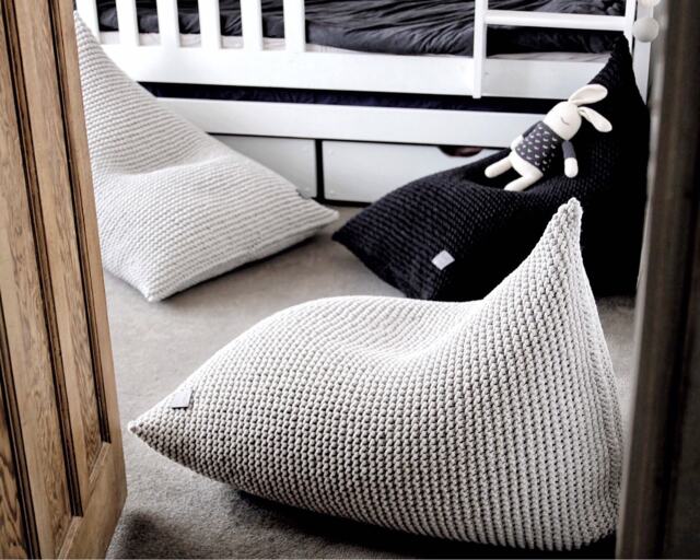 Knitted Cotton Kids Bean Bag Chair Scandinavian Style - image 1