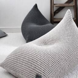 Knitted Cotton Kids Bean Bag Chair Scandinavian Style - thumbnail 3