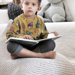 Knitted Cotton Kids Bean Bag Chair Scandinavian Style - thumbnail 2