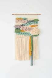 Boho Fiber Art Wall Hanging, Warm Tone Woven Tapestry, Handmade Textured Decor, Modern Bohemian Interior