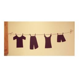 Clothes Line Vinyl Decal, Laundry Room Wall Room, Line, Home Decor - thumbnail 1