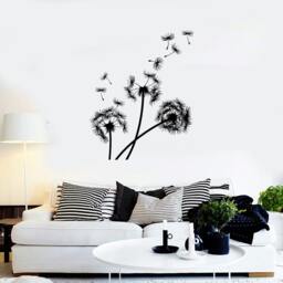Wall Vinyl Decal Dandelions Puffball Bouquet Of Flowers Blowing Seeds Flower Ornament Modern Home Decor - #1128Di - thumbnail 2
