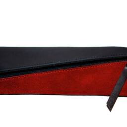 Two-Tone Leather Pencil Case Diagonal Nappa Case - thumbnail 4