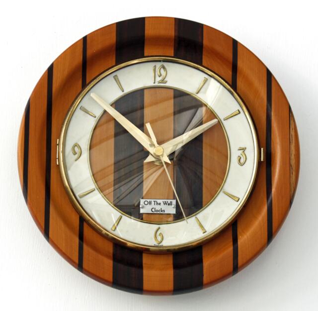 Wooden Wall Clock - New 20cm Vintage Retro Handmade Mid Century Style Country Gift Off The Clocks - image 1