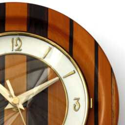 Wooden Wall Clock - New 20cm Vintage Retro Handmade Mid Century Style Country Gift Off The Clocks - thumbnail 3