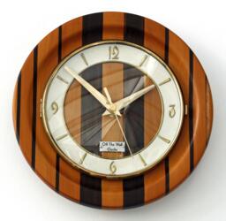Wooden Wall Clock - New 20cm Vintage Retro Handmade Mid Century Style Country Gift Off The Clocks