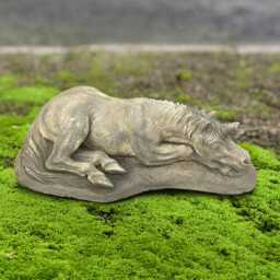 Outdoor Concrete Unicorn Sculpture Cement Horse Yard Statue Stone Animal Ornament Handcrafted Garden Figurine Patio Decor - thumbnail 1