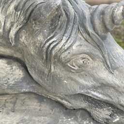 Outdoor Concrete Unicorn Sculpture Cement Horse Yard Statue Stone Animal Ornament Handcrafted Garden Figurine Patio Decor - thumbnail 4