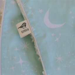 Baby Blanket Crib With Moon & Stars Mint Soft Made Of 100% Cotton Baby Shower Gift - thumbnail 2