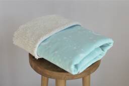 Baby Blanket Crib With Moon & Stars Mint Soft Made Of 100% Cotton Baby Shower Gift - thumbnail 1