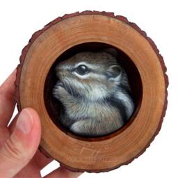 Cute Chipmunk in The Burrow - A Fantastic Piece Of Art To Decorate Your Home & A Unique Gift Idea For Nature Lovers By Roberto Rizzo - thumbnail 3