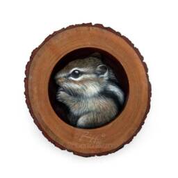 Cute Chipmunk in The Burrow - A Fantastic Piece Of Art To Decorate Your Home & A Unique Gift Idea For Nature Lovers By Roberto Rizzo - thumbnail 1