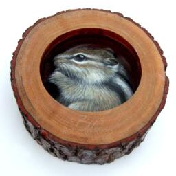Cute Chipmunk in The Burrow - A Fantastic Piece Of Art To Decorate Your Home & A Unique Gift Idea For Nature Lovers By Roberto Rizzo - thumbnail 4
