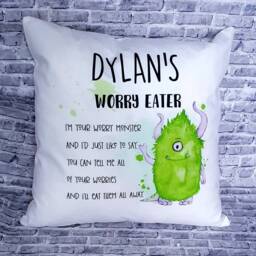 Personalised Worry Monster Pillow, Kids Anxiety Cushion - thumbnail 2