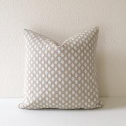 Oatmeal Tan & White Spotted Pillow Cover Modern Dotted Design - thumbnail 2