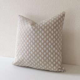 Oatmeal Tan & White Spotted Pillow Cover Modern Dotted Design - thumbnail 3