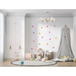 Pink & Orange Polka Dot Wall Stickers Boho Nursery Decor - thumbnail 3