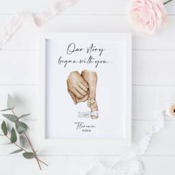 Family Hands Foil Print, New Baby Gift, Baby, Mummy Daddy - thumbnail 3