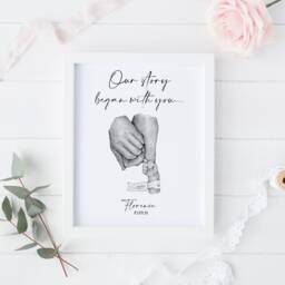 Family Hands Foil Print, New Baby Gift, Baby, Mummy Daddy - thumbnail 2