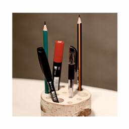 Rustic Wood Ce Certified Pen Holder With Different Holes, Wooden Rustic Desk Organizer - thumbnail 3