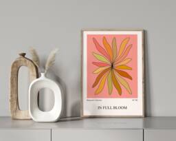 Groovy Floral Print Retro 60S 70S Style Flower Market Art - thumbnail 1