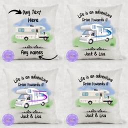 Personalized Motorhome Linen Cushion Campervan Owner Gift - thumbnail 1