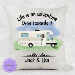 Personalized Motorhome Linen Cushion Campervan Owner Gift - thumbnail 4