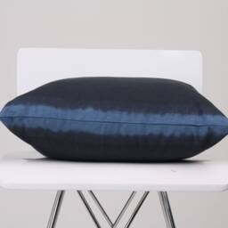 striped Pillow Cover/Blue Dye Decorative Navy Throw Accent Pillow/ Cushion Cover/ Sofa - thumbnail 2