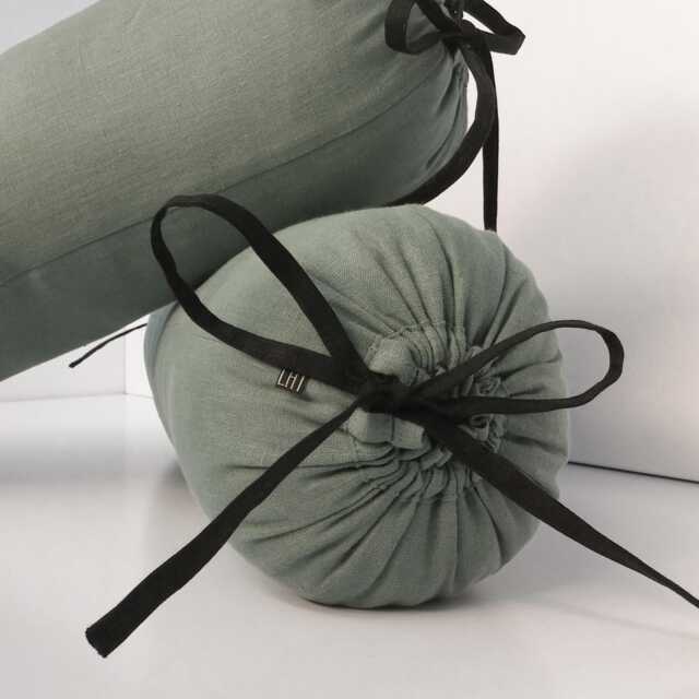 Linen Bolster Pillow Cover With Ties, Handmade Cylindrical Cushion Covers - image 1