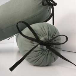 Linen Bolster Pillow Cover With Ties, Handmade Cylindrical Cushion Covers
