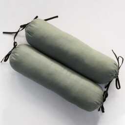 Linen Bolster Pillow Cover With Ties, Handmade Cylindrical Cushion Covers - thumbnail 2