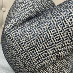 Linden Navy Cushion Cover Sanderson Geometric Fabric Double Sided Handmade in UK Luxury Blue Pillow Case - thumbnail 4