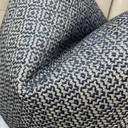 Linden Navy Cushion Cover Sanderson Geometric Fabric Double Sided Handmade in UK Luxury Blue Pillow Case - thumbnail 3