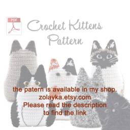 Crochet Black Cat Pillow, Handmade Decor Plush, Fiber Art Gift - thumbnail 4