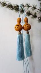Handmade Gourd Tassel Curtain Tiebacks Rope Knot Holders - Set Of Two - thumbnail 3