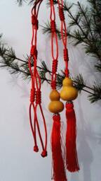 Handmade Gourd Tassel Curtain Tiebacks Rope Knot Holders - Set Of Two - thumbnail 4