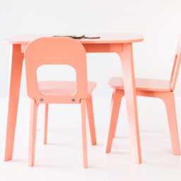 Plywood Kids Table & Chairs, Montessori Desk Set, Back To School First-Grader Furniture - thumbnail 3