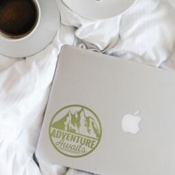 Adventure Awaits Mountain Vinyl Decal - Wanderlust Wall Art - thumbnail 3