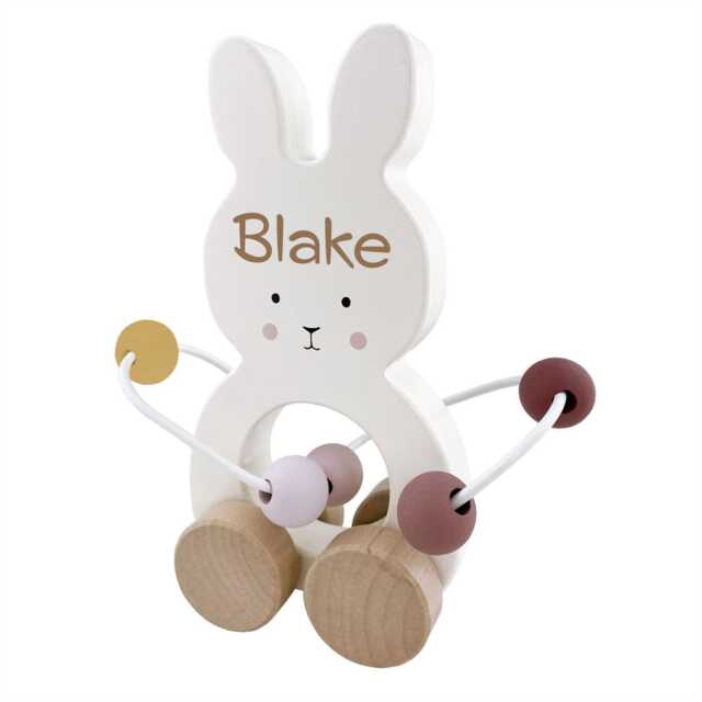 Personalised Rabbit Abacus For Babies - Montessori Baby Toys Newborn Gift -Eco Baby Shower Sensory Toy Wooden Development - image 1