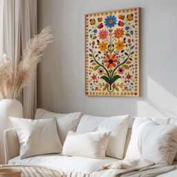 Mexican Print, Art, Decor, Painting, Wall Home Art Folk - thumbnail 2