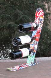 Wild & Crazy Recycled Snow Ski Wine Rack - Home Decor Handmade in Ma