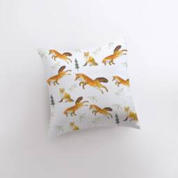 Fox's - Pattern Pillow Cover Fox Decor Throw Animal Lover Art Print Pillows For Couch Unique - thumbnail 3